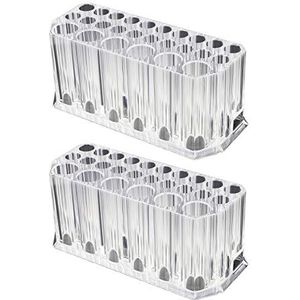 Jubaopen 2 stuks make-upkwasthouders, transparante make-upkwasten, organizer, make-upkwasten, organizer van acryl, met 26 vakken