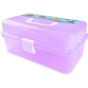 Craft Caddy Box Plastic Cantilever Box 3 Lade Kunst en Craft Doos voor Potloden Verf Pastels Craft Accessoires