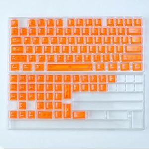 QPSJXN Emerald Groen Groen Transparant Profiel Keycaps Pad Bedrukte PC Aangepaste Caps Compatibel met mechanische Toetsenbordaccessoires (Aifei oranje-114keys)