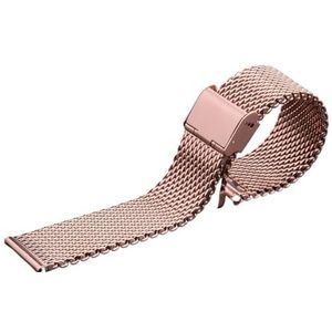 LQXHZ Fijne Mesh Horloge Band Roestvrij Staal Milanese Band Mesh Polsband 1.0 Draad Gesp Horloge Accessoires 18Mm 20Mm 22Mm 24Mm (Color : Rose Gold, Size : 18mm)