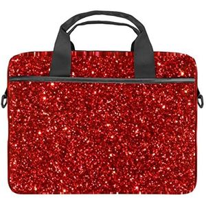 Rode Glitter Pailletten Patroon Laptop Schouder Messenger Bag Crossbody Aktetas Messenger Sleeve voor 13 13.3 14.5 Inch Laptop Tablet Beschermen Tote Bag Case, Meerkleurig, 11x14.5x1.2in /28x36.8x3 cm