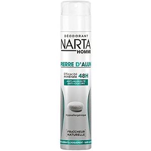 Narta Homme deodorantspray, aluinsteen, effectiviteit, 48 uur, natuurlijke frisheid, 200 ml (set van