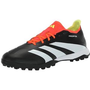 adidas Unisex Predator 24 League Low Turf Sneaker, Black/White/Solar Red, 4 US Men
