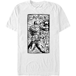 Marvel Big & Tall Universe Captain America Stencil Men's Tops Short Sleeve Tee Shirt