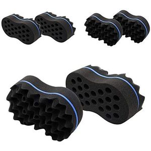 2/4 Stks Haar Twist Spons Borstel magic Wave Twisting Foam Afro Kapper Curl Sponge bewave grote gaten kapper voor Vrouwen en Mannen Jongen Meisje (4 STKS)