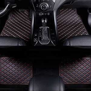 Auto Vloermatten Set Accessoire voor Audi A1 Coupe 2door 2010-2015 (LHD), Op Maat Gemaakte Automatten Antislip Achterkant Waterdicht Tapijt,Black-Red