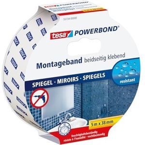 tesa Powerbond MIRROR, 5m x 38mm, wit