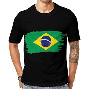 Brazilië vlag heren korte mouw grafisch T-shirt ronde hals print casual T-shirt tops XL