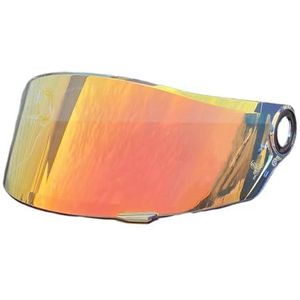 Motorhelm vizier lens, Helmvizier, motorhelmvizier for LS2 FF358 FF396 helmlens windscherm gezichtsscherm uv-bescherming (goud)(Revo Clear Red)