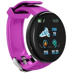 Smart Watch Smart Watch voor heren en dames, hartslag- en bloeddrukmeter, fitnesstracker, slimme armband (kleur: paars)