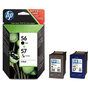 HP 56 Black/57 Tri-color 2-pack Original Ink Cartridges - HP 56 Black/57 Tri-color 2-pack Original Ink Cartridges, Black, Cyan, Magenta, Yellow, HP, HP Deskjet 450ci, 450cbi, 450wbt, Deskjet 5145,