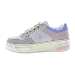 Scarpe US Polo sneaker Asuka 004A in suede beige/ ecopelle rosa/ multicolore DS24UP04 40