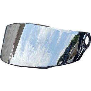 Motorhelm vizier lens, Helmvizier, motorhelmvizier for LS2 FF358 FF396 helmlens windscherm gezichtsscherm uv-bescherming (goud)(Silver)