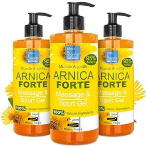 Geconcentreerde Arnica FORTE-gel 90% biologisch Arnica-extract uit biologische landbouw. Massagegel voor spieren en gewrichten. Huidbevochtiger - Formato Familiar 3 x 200 ml