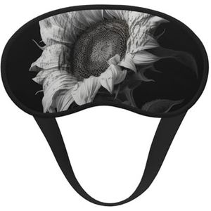 Zonnebloem Zwart Grijs Slaapmasker Zacht Comfortabel Oogmasker met Verstelbare Strapblackout Oogslaap Schaduw Cover voor Vrouwen Meisjes Mannen Reizen Yoga Dutje Shift Werk