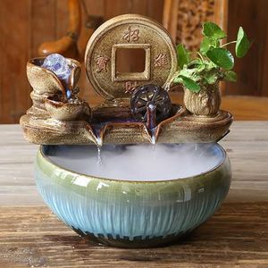 11 Desktop Waterval Bonsai Mini Rotsfontein met LED-verlichting & Verstuiver, Kleine