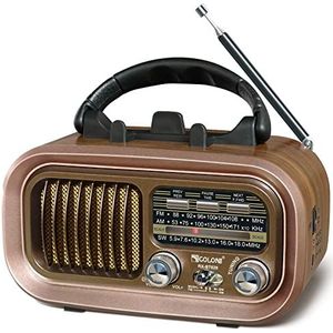 Retro Radio - Draagbare AM/FM/SW Radio - Ondersteunt USB/TF-kaartfunctie - 1200 mAh Batterij