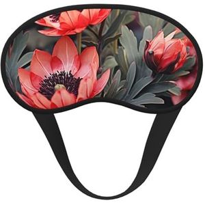 Rode bloemen slaapmasker zacht comfortabel oogmasker met verstelbare riem verduistering oogslaap schaduwhoes voor vrouwen meisjes mannen reizen yoga dutje ploegendienst werk