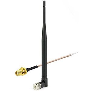 Eightwood 868 MHz antenne, kantel- en zwenkbaar, NFC RFID-antenne SMA stekker + SMA-aansluiting, Pigtail-kabel RG178, 15 cm, 6 inch voor GSM Wireless WiFi Homematic CCU3 CCU2 CC1101 Ham Radio