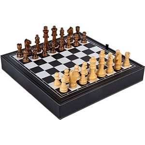 Schaakspel Bordspellen Schaakbordspel Schaakset met MDF-bord Nederlandse houten schaakstukken Opslag schaakbordset Games voor Volwassenen