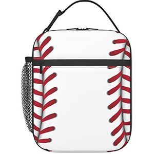 YUNWEIKEJI Witte Honkbal Sport Bal Lunch Bag, Duurzame Geïsoleerde Lunch Box Herbruikbare Volwassenen Tote Bag Herbruikbare Koeltas