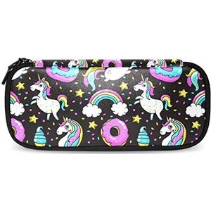 Etui School College Supplies Cartoon Eenhoorn Donut Regenboog Ster Zwart