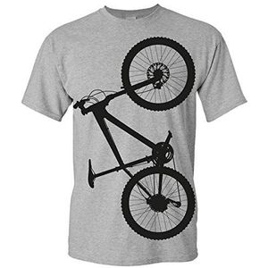 Fiets T-shirt heren: MTB, BMX Hard Life & MTB Hardtail - Sport T-shirts heren - MouShirt, Grijs - Mtb Hardtail, 3XL