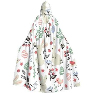 WURTON Bloemen Konijntjes Vogels Carnaval Kostuums Voor Volwassenen Cosplay Cape Kostuums Mantel Met Capuchon Voor Vrouwen Mannen 190cm