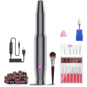 Elektrische nagelvijl, Elektrische nagelboormachine, professionele manicureset met nagelboren, nagelvijl gellakverwijderaar, pedicure en nagelgereedschap voor zowel natuurlijke als kunstnagels (Color