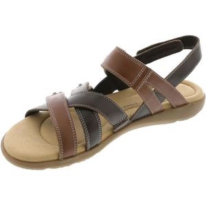 Clarks Elizabelle Gem platte sandaal voor dames, Bruin Multi Leer, 9 UK Wide