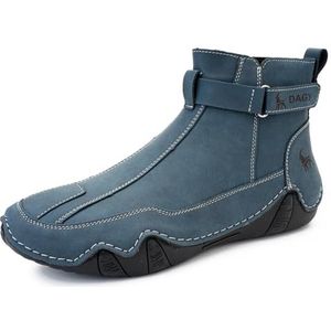 Men's Suede Desert Chukka Boots Fashion Casual Round Toe Platform Deck Boots Fashion Comfort Work Boots (Color : Blue, Size : EU 41)