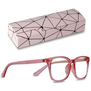 Ziffs Vision® Blauw licht blokkerende bril - Gamingbril - Premium magnetische hoes en accessoires - Blauw lichtbril Dames en heren - Brits merk…, Transparant Roze, Eén maat