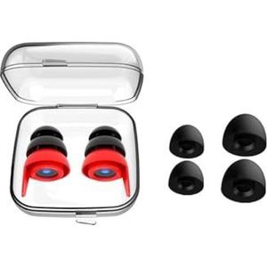 1 paar herbruikbare ruisonderdrukkende oordopjes gehoorbescherming waterdichte oordopjes voor concerten muzikant motorfietsen (type2 rood)