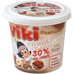 VIKI Krema Premium Melk & Hazelnoten - 30% SUIKER 350G