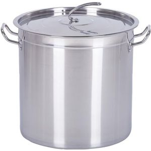 Euro Tische Gastronomische kookpan, grote soeppan, diameter 25 x 25 cm, roestvrij staal, 15 l, ideaal geschikt voor alle soorten fornuizen en grote keukens, gastronomische kookpannenset, pannenset,
