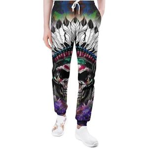 Indian Skull Heren Joggingbroek Casual Joggers Broek Atletische Lounge Broek Met Zakken Voor Vrouwen