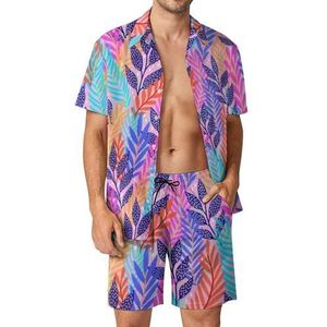 2-delige Hawaiiaanse Strandoverhemden en Shorts Voor Heren, Sneldrogend, Absorberend Zweet, Outfits Met Korte Mouwen, Vrijetijdskleding (Color : Color 4, Size : XS)