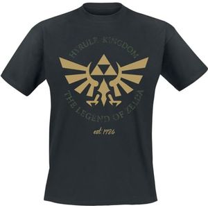 Uniseks T-Shirt met Korte Mouwen The Legend of Zelda Hyrule Kingdom Crest Zwart