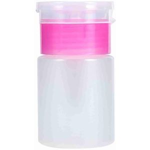 ANGGREK 60 ml pompdispenser van kunststof voor Nail Art Polish Remover Alcohol Liquid Cleaner lege fles voor nagellak en make-up remover (roze)
