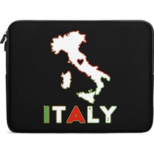 Italië Kaart Vlag Nieuwigheid Laptop Sleeve Bag Beschermhoes Handtassen Draagbare Laptop Tas 10-17 Inch