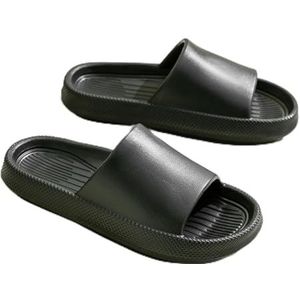 BDWMZKX Slippers Women's Summer Non-slip Slippers For Outdoor Use, Bathroom Bathing, Eva Indoor Home Sandals, Men's Home Wear Slippers-black-40-41 (small 1-2 Yards)