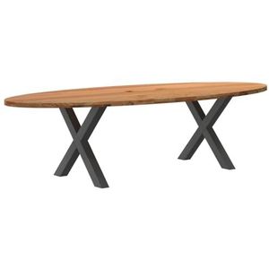 vidaXL Eettafel 280x120x74 cm ovaal massief eikenhout lichtbruin, eetkamertafel, restauranttafel, bureau, keukentafel, eetkamermeubilair, werktafel