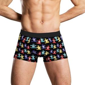 Autism Pieces Herenondergoed, ademende boxershort, zachte onderbroek, L