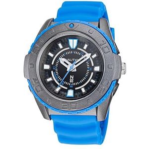 Nautica Men's Quartz Silicone Strap, Blue, 24 Casual Watch (Model: NAPCNS217)