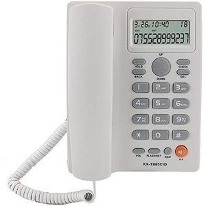 KX-T885 telefoon met bel-ID-weergave, handsfree, vaste telefoon voor thuiskantoor, hotel (wit)