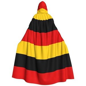 Bxzpzplj Duitse vlag dames heren volledige lengte carnaval cape met capuchon cosplay kostuums mantel, 185 cm
