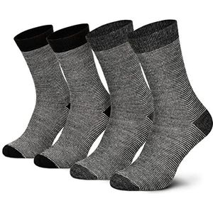 2 paar alpaca-sokken, wollen sokken voor dames en heren, gerold, ademende knuffelsokken van de fijnste wol, antraciet-zwart, 39-42 EU