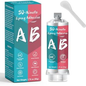 LAMXIN 30 min epoxy hars lijm, 1,76 oz, sterke duurzame heldere epoxylijm, snel reparatie, 2 delen epoxy lijm, Quick Cure Clear voor metaal, hout, plastic, glas, keramiek