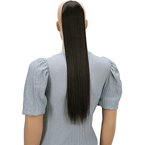 CAISHA 60cm Haarstukje Vlecht Paardenstaart Haarextensies Glad Chocoladebruin HC8