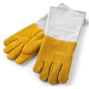 HENDI Ovenwanten - leer, 2 handschoenen, volgens richtlijn 2016/425, hittebestendig tot 250 °C, lengte: 460 mm